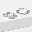 HIS AND HERS WHITE GOLD WEDDING RING SET WITH DIAMONDS - WHITE GOLD WEDDING SETS - WEDDING RINGS