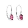 BOUCLES D'OREILLES EN OR BLANC AVEC DIAMANTS ET TOURMALINE - BOUCLES D'OREILLES EN TOURMALINE - BOUCLES D'OREILLES