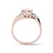 Ring with a Big Morganite and Brilliants in Rose Gold