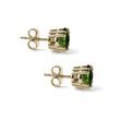 BOUCLES D'OREILLES EN OR JAUNE ET MOLDAVITES - BOUCLES D'OREILLES EN MOLDAVITE - BOUCLES D'OREILLES