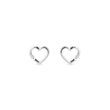 DIAMOND HEART EARRINGS IN WHITE GOLD - DIAMOND STUD EARRINGS - EARRINGS