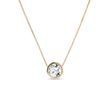GOLD NECKLACE WITH A BEZEL SET DIAMOND PENDANT - DIAMOND NECKLACES - NECKLACES
