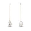 BAROQUE PEARL CHAIN EARRINGS IN 14K YELLOW GOLD - PEARL EARRINGS - PEARL JEWELRY