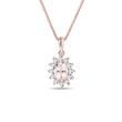 MORGANITE AND DIAMOND ROSE GOLD NECKLACE - MORGANITE NECKLACES - NECKLACES