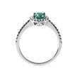 OVAL EMERALD AND DIAMOND RING IN WHITE GOLD - EMERALD RINGS - RINGS