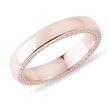 MEN'S ROSE GOLD BAND WITH A DIAMOND SIDE CHANNEL - RINGS FOR HIM - WEDDING RINGS