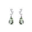 GREEN AMETHYST AND DIAMOND EARRINGS IN WHITE GOLD - AMETHYST EARRINGS - EARRINGS