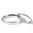 SET AUS RINGEN MIT DIAMANTEN UND GRAVUR IN WEISSGOLD - WEISSGOLDENE TRAURINGE IM SET - TRAURINGE