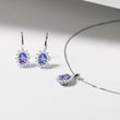 ZARTE HALSKETTE MIT DIAMANT UND TANSANIT AUS WEISSGOLD - KETTEN MIT TANSANIT - KETTEN
