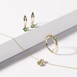 OHRRINGE MIT GRÜNEN DIAMANTEN IN GELBGOLD - OHRRINGE DIAMANT - OHRRINGE