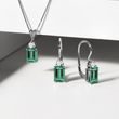 EMERALD EARRING AND NECKLACE SET IN WHITE GOLD - GEMSTONE SETS - FINE JEWELRY
