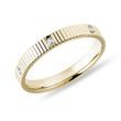 WOMEN'S YELLOW GOLD FLUTED WEDDING BAND WITH 6 DIAMONDS - DIAMOND RINGS - RINGS