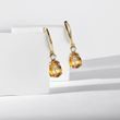 BOUCLES D'OREILLES EN OR AVEC CITRINES ET DIAMANTS - BOUCLES D'OREILLES EN CITRINE - BOUCLES D'OREILLES