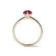 BAGUE EN OR JAUNE, RUBIS ET DIAMANTS - BAGUES DE FIANÇAILLES EN RUBIS - BAGUES DE FIANÇAILLES