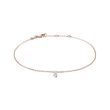 DRILLED DIAMOND CHAIN BRACELET IN ROSE GOLD - DIAMOND BRACELETS - BRACELETS