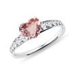 Tourmaline and diamond ring in 14k white gold