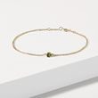 MOLDAVITE BRACELET IN 14K YELLOW GOLD - GEMSTONE BRACELETS - BRACELETS