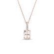 MORGANITE AND DIAMOND ROSE GOLD NECKLACE - MORGANITE NECKLACES - NECKLACES