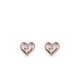 DIAMOND HEART EARRINGS IN ROSE GOLD - DIAMOND STUD EARRINGS - EARRINGS