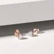 PUCES D'OREILLES EN OR ROSE AVEC DIAMANTS - PUCES D'OREILLES EN DIAMANT - BOUCLES D'OREILLES