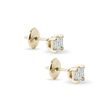 BOUCLES D'OREILLES EN OR JAUNE ET DIAMANTS ASSCHER - PUCES D'OREILLES EN DIAMANT - BOUCLES D'OREILLES