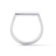 WIDE WHITE GOLD FLAT TOP PINKY RING - WHITE GOLD RINGS - 