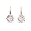 BOUCLES D'OREILLES D'OR ROSE AVEC MORGANITES ET BRILLANTS - BOUCLES D'OREILLES EN MORGANITE - BOUCLES D'OREILLES