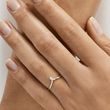 GOLD CHEVRON RING WITH A MARQUISE DIAMOND - WOMEN'S WEDDING RINGS - WEDDING RINGS