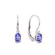 OVAL TANZANITE AND DIAMOND EARRINGS IN WHITE GOLD - TANZANITE EARRINGS - EARRINGS