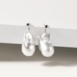 BOUCLES D'OREILLES EN OR BLANC AVEC PERLE BAROQUE - BOUCLES D'OREILLES EN PERLES - PERLES