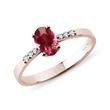 DIAMOND AND RUBELLITE RING IN ROSE GOLD - TOURMALINE RINGS{% if category.pathNames[0] != product.category.name %} - {% endif %}