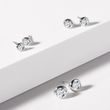 PUCES D'OREILLES EN OR BLANC AVEC DIAMANTS LUNETTE 3,5 MM - PUCES D'OREILLES EN DIAMANT - BOUCLES D'OREILLES