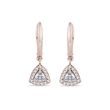 BOUCLES D'OREILLES EN OR ROSE AVEC DIAMANTS TAILLE TRILLION - BOUCLES D'OREILLES EN DIAMANT - BOUCLES D'OREILLES