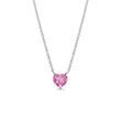 HEART-SHAPED PINK SAPPHIRE NECKLACE IN WHITE GOLD - SAPPHIRE NECKLACES - NECKLACES