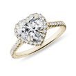 PRSTEŇ S DIAMANTOVÝM SRDCOM V 14K ZLATE - PRSTENE S LAB-GROWN DIAMANTMI - ZÁSNUBNÉ PRSTENE