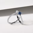 SAPPHIRE AND DIAMOND RING IN WHITE GOLD - SAPPHIRE RINGS - RINGS