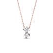 FINE DIAMOND CLUSTER NECKLACE IN 14K ROSE GOLD - DIAMOND NECKLACES - NECKLACES
