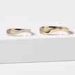 MEN'S WAVE GOLD WEDDING RING WITH A GROOVE - RINGS FOR HIM - WEDDING RINGS