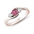 ROSE GOLD RING WITH TOURMALINE AND DIAMONDS - TOURMALINE RINGS - RINGS