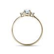 GOLD RING WITH AQUAMARINE AND TWO DIAMONDS - AQUAMARINE RINGS - RINGS