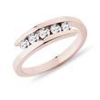 BAGUE EN OR ROSE AVEC CINQ DIAMANTS - ALLIANCES DE MARIAGE FEMMES - ALLIANCES DE MARIAGE
