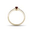 BAGUE EN OR AVEC GRENAT ET DIAMANTS LATÉRAUX - BAGUES EN GRENAT - BAGUES