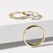 ALLIANCES EN OR AVEC DIAMANTS - ENSEMBLE D’ALLIANCES EN OR JAUNE - ALLIANCES DE MARIAGE