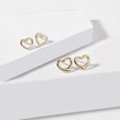 BOUCLES D'OREILLE COEUR EN OR - BOUCLES D'OREILLES EN OR JAUNE - BOUCLES D'OREILLES