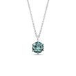 WHITE GOLD NECKLACE WITH BLUE DIAMOND - DIAMOND NECKLACES - NECKLACES