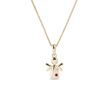 RUBY ANGEL PENDANT WITH 14K YELLOW GOLD CHAIN - RUBY NECKLACES - NECKLACES