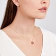 ORANGE MOONSTONE AND LEAF NECKLACE IN YELLOW GOLD - SEASONS COLLECTION - 