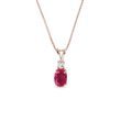 COLLIER EN OR ROSE AVEC RUBIS ET DIAMANT - COLLIERS AVEC RUBIS - COLLIERS