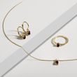 COLLIER EN OR ORNÉ D'UN GRENAT OVALE ET D'UN DIAMANT - COLLIERS AVEC GRENAT - COLLIERS