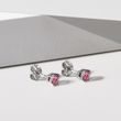 PUCES D'OREILLES EN OR BLANC AVEC TOURMALINES - BOUCLES D'OREILLES EN TOURMALINE - BOUCLES D'OREILLES